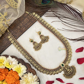 Vriksham Designer Lakshmi Gold Coin With Lakshmi Pendant Long Neckpiece-G19176